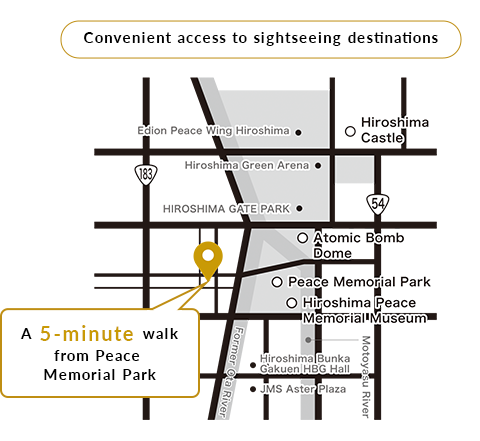 map：A 5-minute walk from Peace Memorial Park