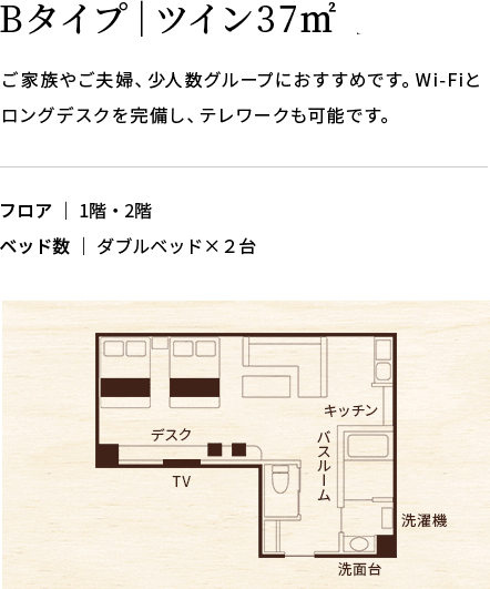 Bタイプ｜ツイン37m²